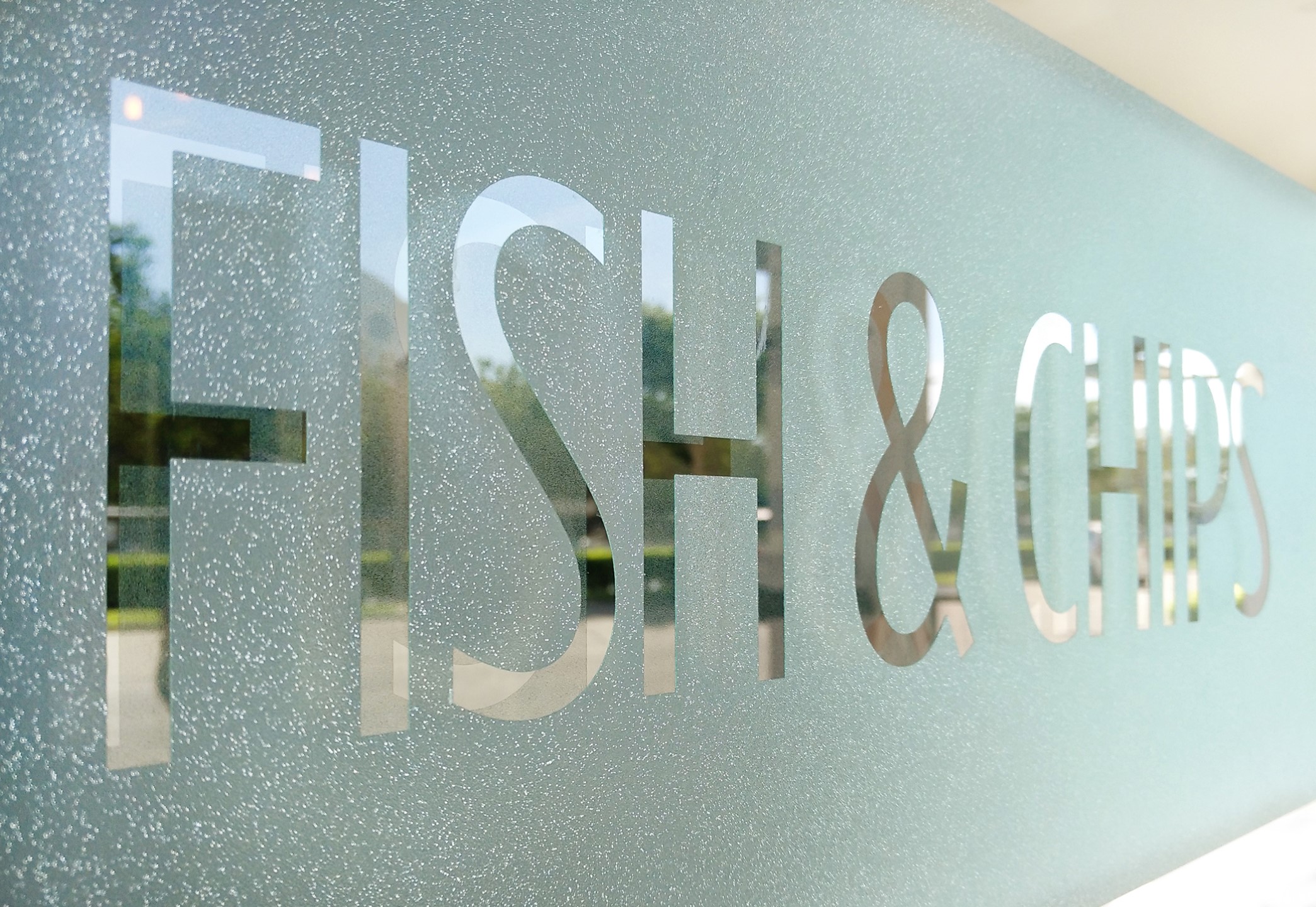 etched glass signage